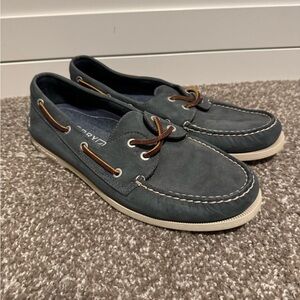 Sperry Jcrew Men's Blue/gray Lesther Boat Shoes